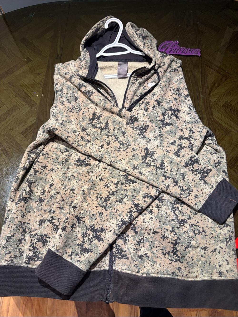 Athletic Works Men's Digital Camo Zip-Up Sweater - Tan & Gray